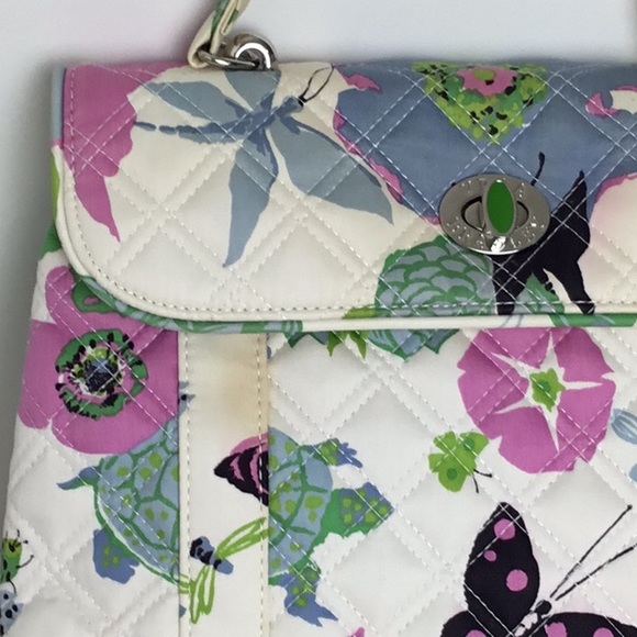 Vera Bradley Handbag Limited Edition Spring Butterfly Floral Nicole Sateen - Picture 7 of 8